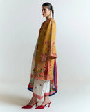 HUSSAIN REHAR - 3PC LAWN HEAVY EMBROIDERED SHIRT WITH MONARK PRINTED DUPATTA AND EMB TROUSER-BIC-3799