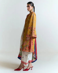 HUSSAIN REHAR - 3PC LAWN HEAVY EMBROIDERED SHIRT WITH MONARK PRINTED DUPATTA AND EMB TROUSER-BIC-3799