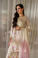 IZNIK-3PC LAWN DIGITAL PRINTED EMB SHIRT WITH SILK TYE&DYE EMB DUPATTA AND PRINTED TROUSER-BIC-027