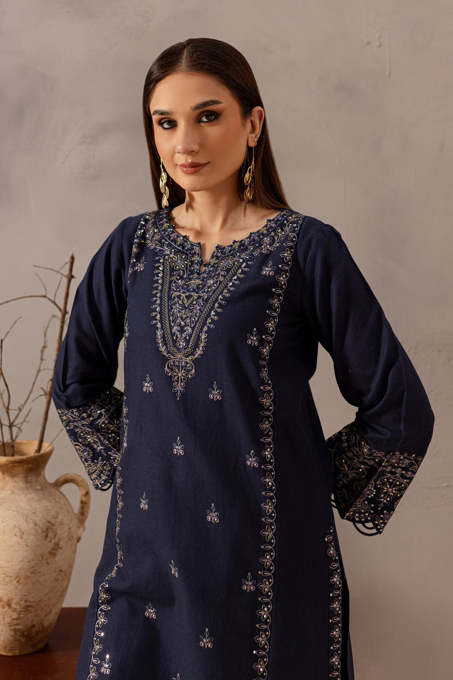 BATIK-2PC SEQUIN LAWN EMBROIDERED SHIRT WITH SEQUIN LAWN EMBROIDERED TROUSER-BIC-3475