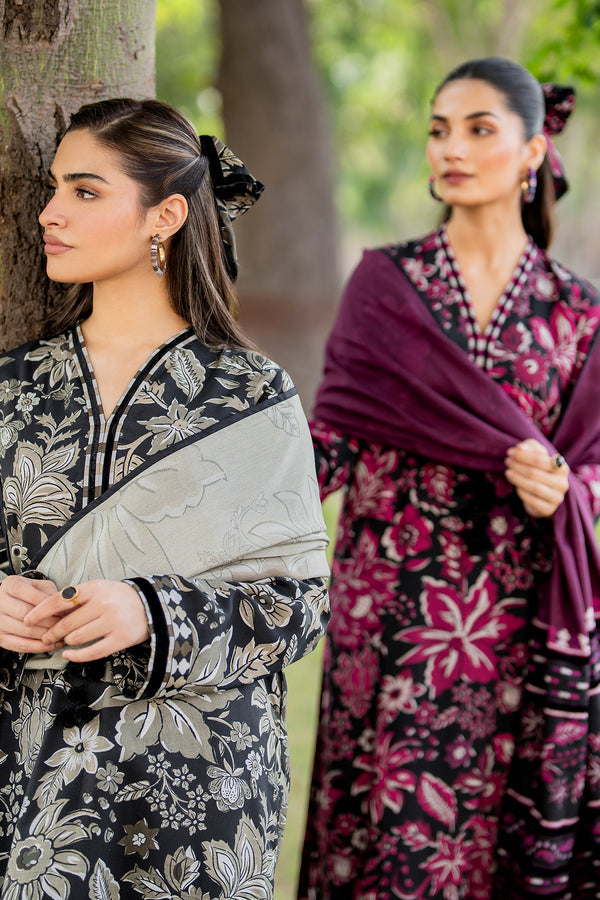 BAROUQUE-3PC KHADDAR PRINTED  SHIRT WITH KHADDAR PRINT DUPATTA AND PRINT TROUSER-BIC-2633
