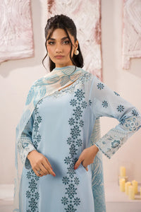 IZNIK - 3PC LAWN BORER EMBROIDERED SHIRT WITH MONARK PRINTED DUPATTA AND TROUSER-BIC-3739