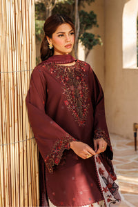 IZNIK-3PC LAWN EMBROIDERED SHIRT WITH SILK PRINTED DUPATTA AND PRINTED TROUSER-BIC-057