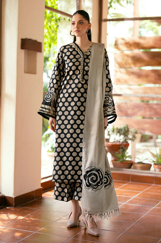 BAROQUE-3PC LAWN PRINTED SHIRT WITH LAWN PRINT DUPATTA AND PRINTED TROUSER-BIC-2513