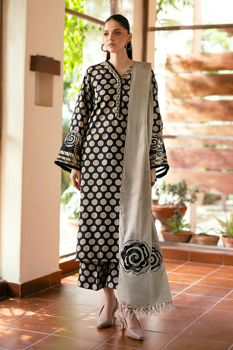 -BBAROQUE-3PC LAWN PRINTED SHIRT WITH LAWN PRINT DUPATTA AND PRINTED TROUSERIC-2513
