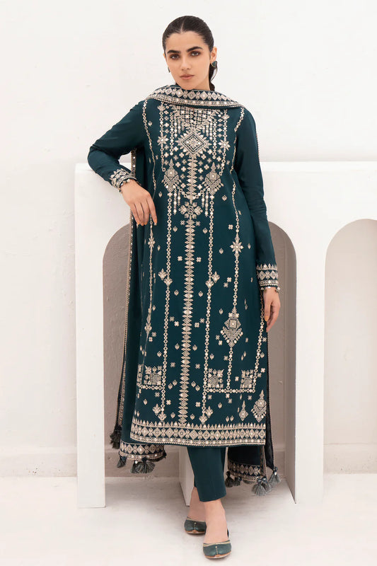 JAZMIN- 3PC LAWN EMBROIDERED SHIRT WITH BAMBER CHIFFON EMBROIDRED DUPATTA-BIC-2761-Z