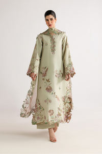 IZNIK-3PC DHANAK EMBROIDERED SHIRT WITH WOOL TYE&DYE PRINTED EMB SHAWL AND TROUSER-BIC-5079