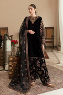 ASIM JOFA-3PC VELVET EMBROIDERED SHIRT WITH ORGANZA HEAVY EMBROIDERED DUPATTA AND TROUSER -BIC-12