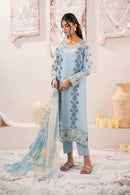 IZNIK - 3PC LAWN BORER EMBROIDERED SHIRT WITH MONARK PRINTED DUPATTA AND TROUSER-BIC-3739