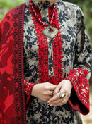 ZAINAB CHOTTANI-3PC LAWN EMBROIDERED PRINTED SHIRT WITH LAWN PRINT DUPATTA AND PRINT TROUSER-BIC-2524