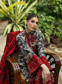 ZAINAB CHOTTANI-3PC LAWN EMBROIDERED PRINTED SHIRT WITH LAWN PRINT DUPATTA AND PRINT TROUSER-BIC-2524