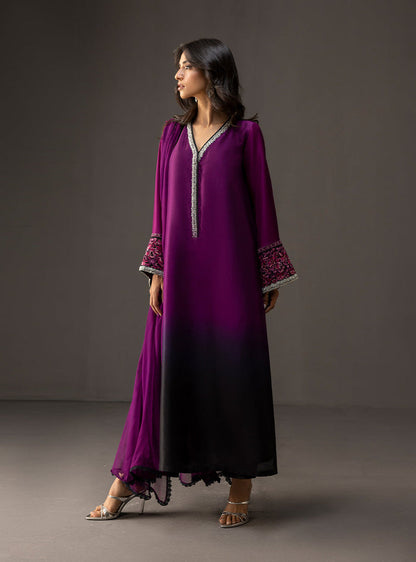ZAINAB CHOTANI-3PC SHAMOZ SILK PRINT EMBROIDERED SHIRT WITH SOFT SILK PRINT DUPATTA & SILK TROUSER BIC-1710