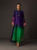 ZAINAB CHOTTANI-3PC SHAMOZE SILK TYE&DYE EMB SHIRT WITH SOFT SILK PRINTED DUPATTA & TROUSER BIC-1727