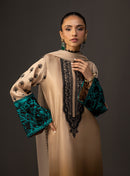 ZAINAB CHOTANI-3PC SHAMOZ SILK PRINT EMBROIDERED SHIRT WITH SOFT SILK PRINT DUPATTA & SILK TROUSER BIC-1717