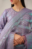 BAROUQE-ORGANZA 3PC SEQUENCE EMBROIDERED SHIRT WITH ORGANZA SEQUENCE EMBROIDERED DUPATTA WITH SILK TROUSER -BIC-4266