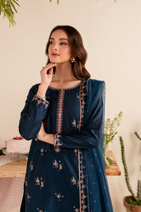 BATIK-3PC DHANAK EMBROIDERED SHIRT DHANAK EMBROIDERED SHAWL AND EMB TROUSER-BIC-4173