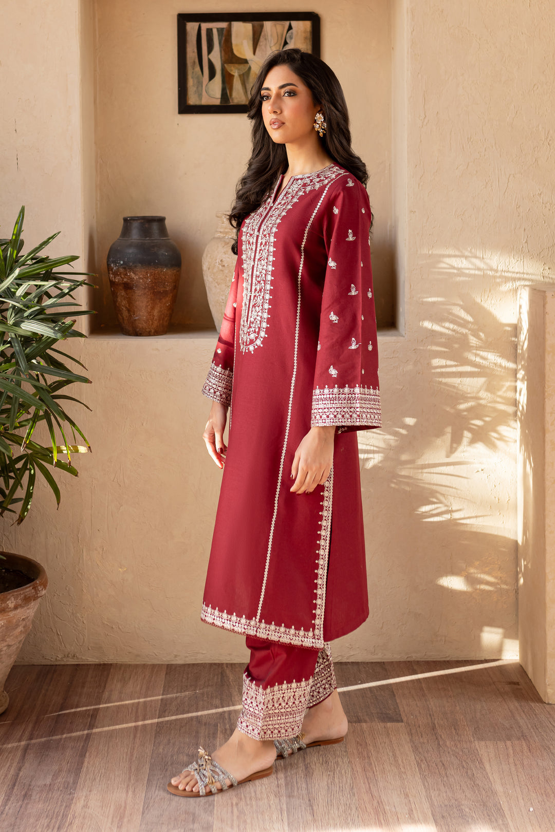 BATIK-2PC SEQUIN LAWN EMBROIDERED SHIRT WITH SEQUIN LAWN EMBROIDERED TROUSER-BIC-3473