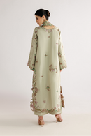IZNIK-3PC DHANAK EMBROIDERED SHIRT WITH WOOL TYE&DYE PRINTED EMB SHAWL AND TROUSER-BIC-5079