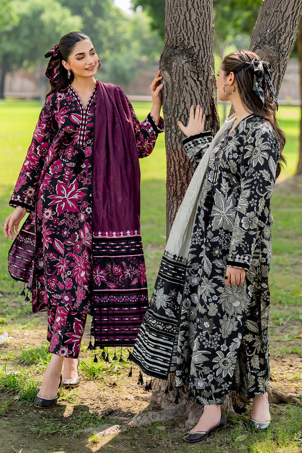 BAROUQUE-3PC KHADDAR PRINTED  SHIRT WITH KHADDAR PRINT DUPATTA AND PRINT TROUSER-BIC-2633