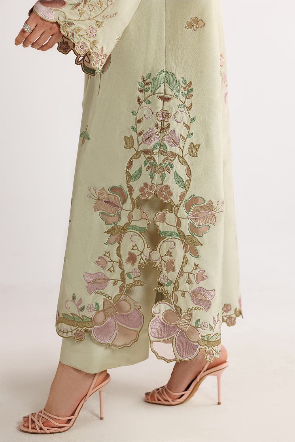 IZNIK-3PC DHANAK EMBROIDERED SHIRT WITH WOOL TYE&DYE PRINTED EMB SHAWL AND TROUSER-BIC-5079