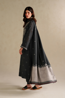 IZNIK-3PC DHANAK EMBROIDERED SHIRT WITH WOOL DIGITAL PRINT SHAWL AND TROUSER-BIC-5174