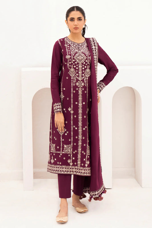 JAZMIN- 3PC LAWN EMBROIDERED SHIRT WITH BAMBER CHIFFON EMBROIDRED DUPATTA-BIC-2761