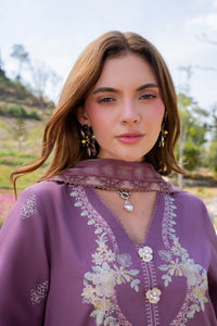 GARNET-3PC LAWN EMBROIDERED SHIRT WITH CHIFFON PRINTED DUPATTA AND TROUSER-BIC-4861