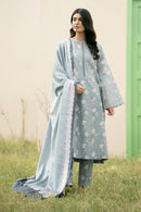 BAROUQE-3PC KARANDI PRINTED SHIRT WITH KARANDI PRINTED DUPATTA AND TROUSER-BIC-2576