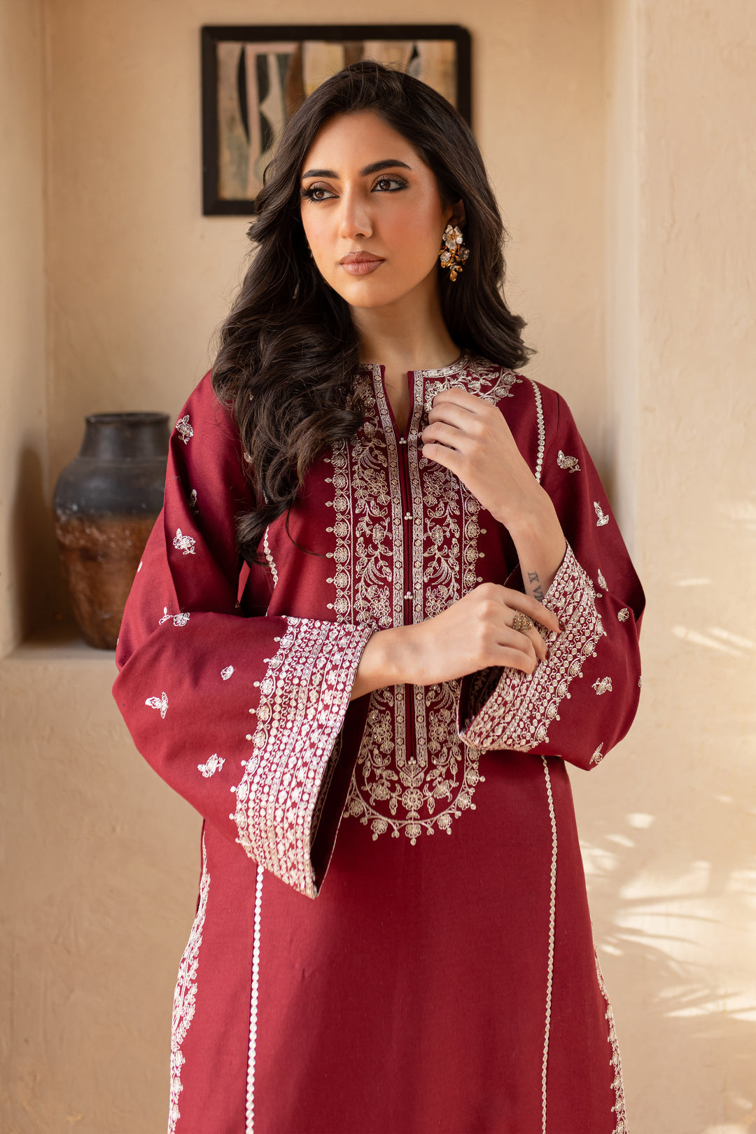 BATIK-2PC SEQUIN LAWN EMBROIDERED SHIRT WITH SEQUIN LAWN EMBROIDERED TROUSER-BIC-3473