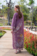 GARNET-3PC LAWN EMBROIDERED SHIRT WITH CHIFFON PRINTED DUPATTA AND TROUSER-BIC-4861