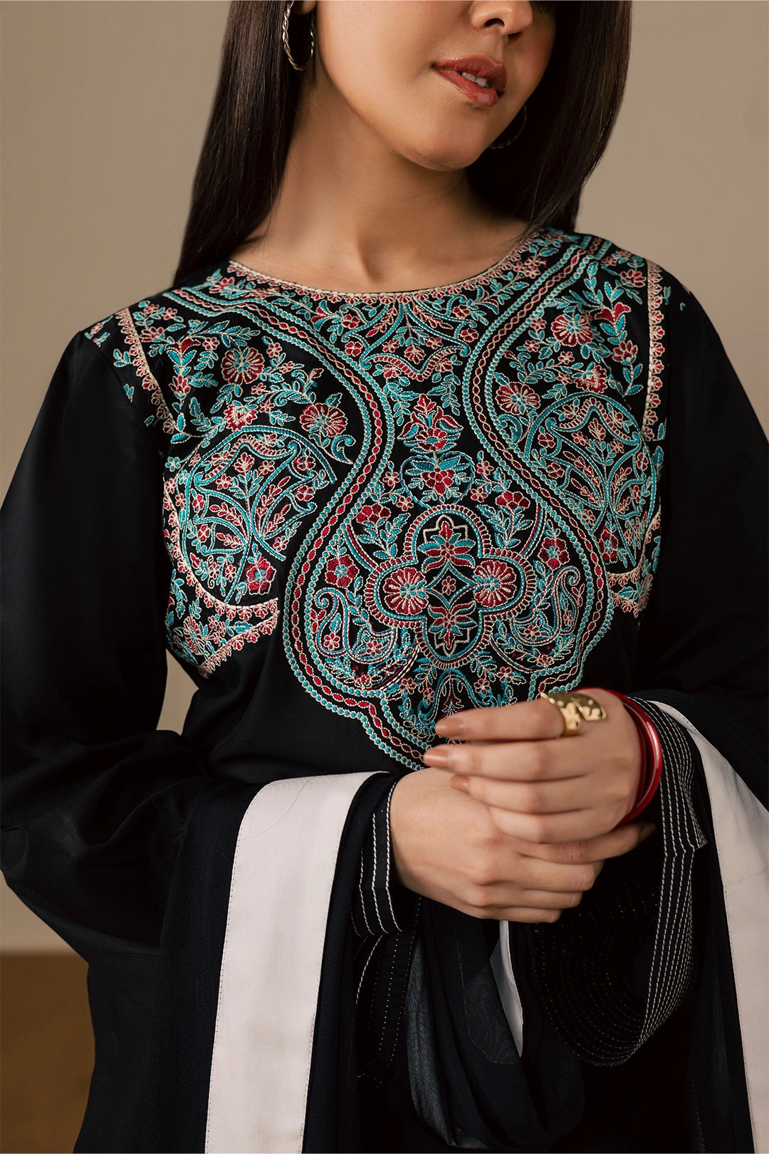 BATIK-3PC DHANAK EMBROIDERED SHIRT WITH DHANAK SHAWL AND TROUSER-BIC-5200