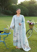 ELAF-3PC DHANAK EMBROIDERED SHIRT WITH DHANAK EMBROIDERED SHAWL AND TROUSER-BIC-5242