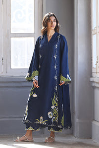 LULUSAR -RAW SILK 2PC -RAW SILK SHIRT EMBROIDRED AND RAW SILK EMBROIDERED TROUSER-5151