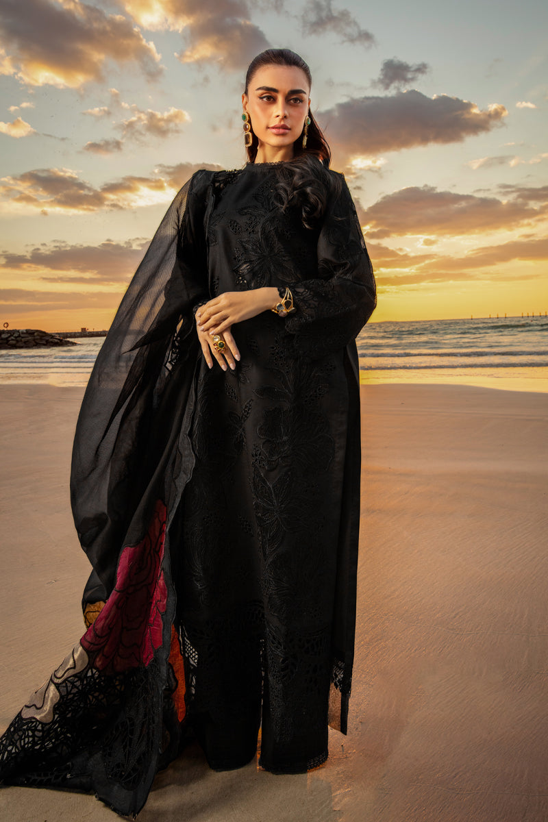 RANG RASIYA-3PC LAWN LASER WORK EMB SHIRT WITH ORGANZA EMBROIDERED DUAPATTA AND TROUSER-BIC-4544