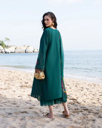 JADE-3PC LAWN CHIKAN EMBROIDERED SHIRT WITH CHIFFON PRINTED DUPATTA AND TROUSER-BIC-4877