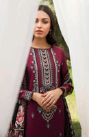 BATIK -3PC DHANAK EMBROIDERED SHIRT WITH COUTRAI WOOL PRINTED SHAWL & TROUSER-BIC-3120