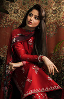 SERAN-3PC LAWN EMBROIDERED SHIRT WITH MONARK PRINT DUPATTA & EMB TROUSER-BIC-3646