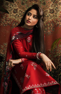 SERAN-3PC LAWN EMBROIDERED SHIRT WITH MONARK PRINT DUPATTA & EMB TROUSER-BIC-3646