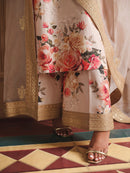 ZAINAB CHOTANI-3PC SHAMOZE SILK PRINTED EMBROIDERED SHIRT WITH SOFT SILK PRINTED EMB DUPATTA & EMB TROUSER BIC-1721