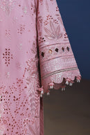 NUREH-3PC LAWN SEQUIN CHIKANKAARI EMBROIDERED SHIRT WITH KHADDI NET EMBROIDERED DUPATTA AND TROUSER-BIC-4800