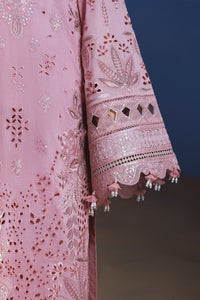 NUREH-3PC LAWN SEQUIN CHIKANKAARI EMBROIDERED SHIRT WITH KHADDI NET EMBROIDERED DUPATTA AND TROUSER-BIC-4800