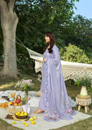 ELAF-3PC DHANAK EMBROIDERED SHIRT WITH DHANAK EMBROIDERED SHAWL AND TROUSER-BIC-5218