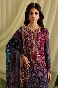 NUREH-3PC LAWN DIGITAL PRINTED EMBROIDERED SHIRT WITH CHUNRI PRINTED EMB DUPATTA AND DYED TROUSER-BIC-018