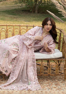 ELAF-3PC DHANAK EMBROIDERED SHIRT WITH DHANAK EMBROIDERED SHAWL AND TROUSER-BIC-5255