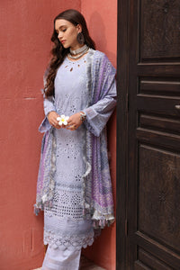 NUREH-3PC LAWN CHIKANKARI EMBROIDERED SHIRT WITH MONARK PRINTED DUPATTA AND EMB TRPUSER-BIC-3709