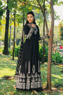 AFROZEH-3PC LAWN EMBROIDERED FROCK WITH CHIFFON EMB DUPATTA AND TROUSER-BIC-4921