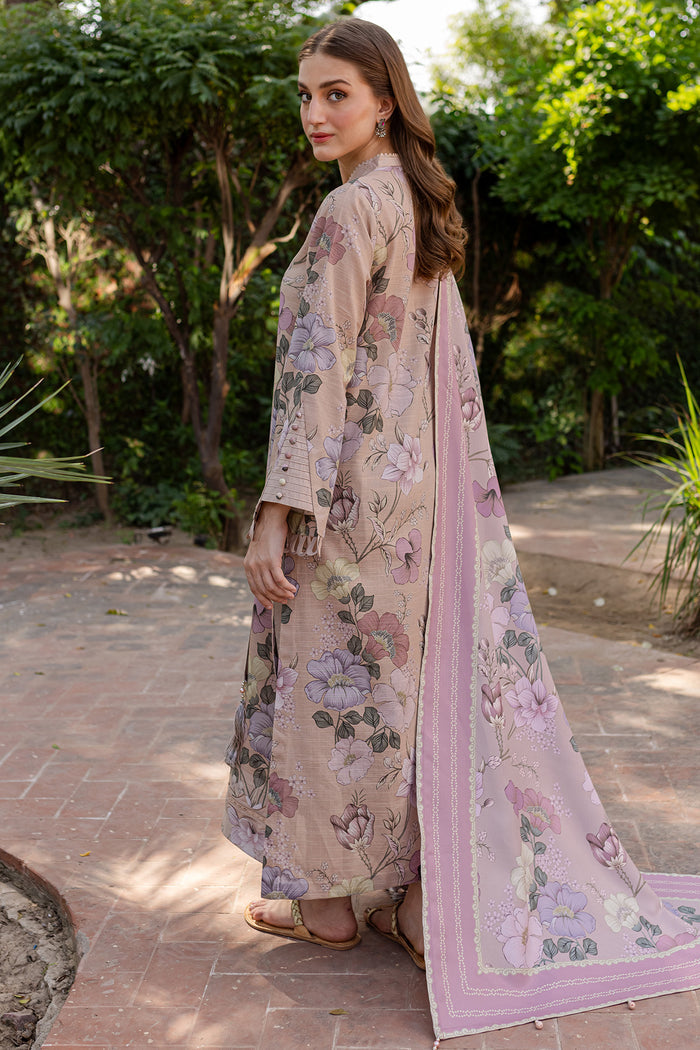 BAROQUE-3PC KHADDAR PRINTED SHIRT WITH KHADDAR PRINTED DUPATTA AND PRINT TROUSER-BIC-2644