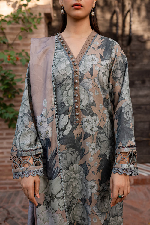 BAROQUE-3PC KHADDAR PRINTED SHIRT WITH KHADDAR PRINTED DUPATTA AND PRINT TROUSER-BIC-2648