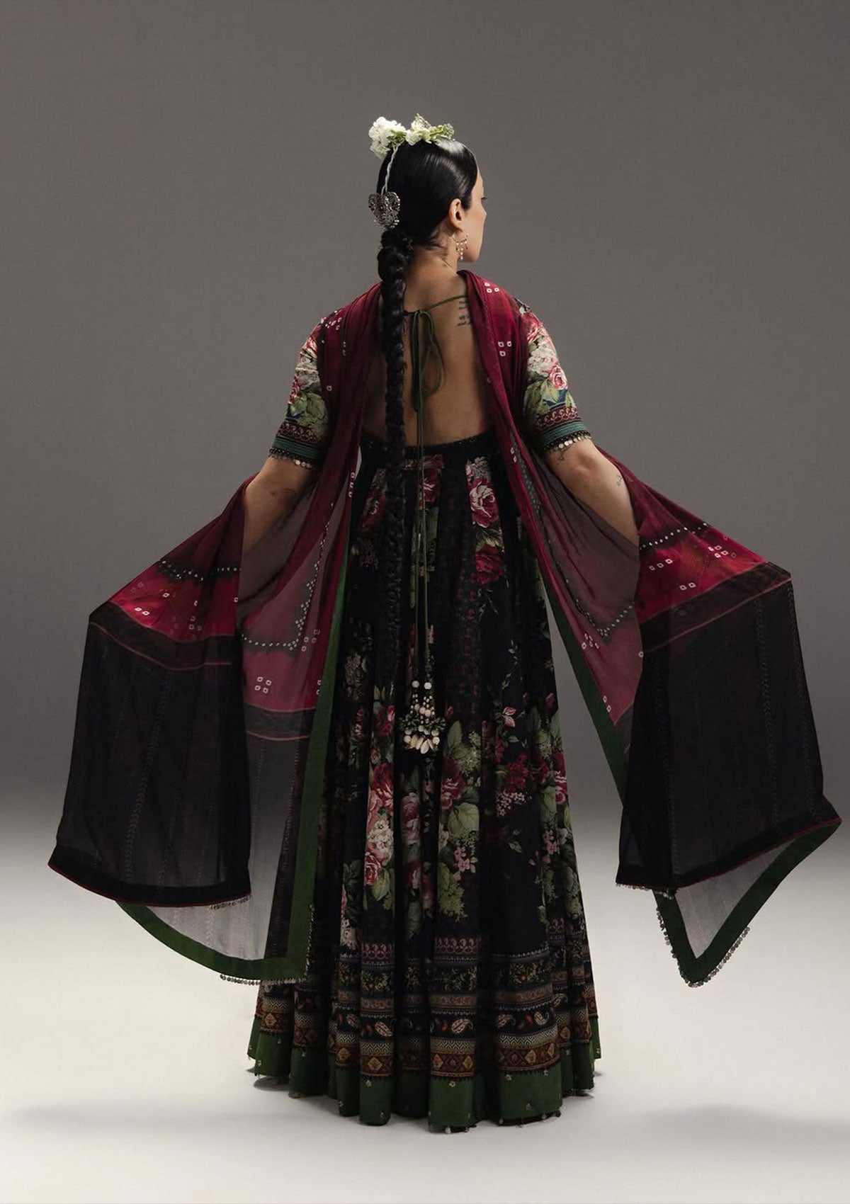 ZARA SHAH JAHAN-3PC DIGITAL PRINTED FROCK WITH SILK PRINTED DUPATTA & DYED TROUSER-BIC-070