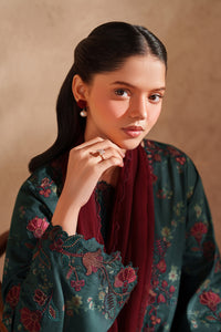 IZNIK-3PC LAWN EMB PRINTED SHIRT WITH CHIFFON EMBROIDERED AND PRINTED TROUSER-BIC-029
